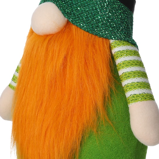 Glitzhome® 40" St. Patrick's Telescoped Fabric Standing Gnome Décor